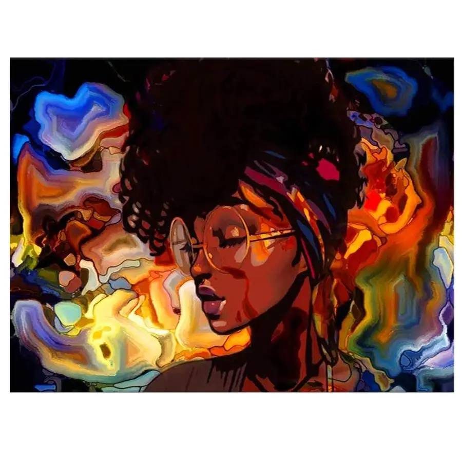 

New diamond embroidery sale 5d diy diamond painting African Woman picture of rhinestones cross-stitch square round stones