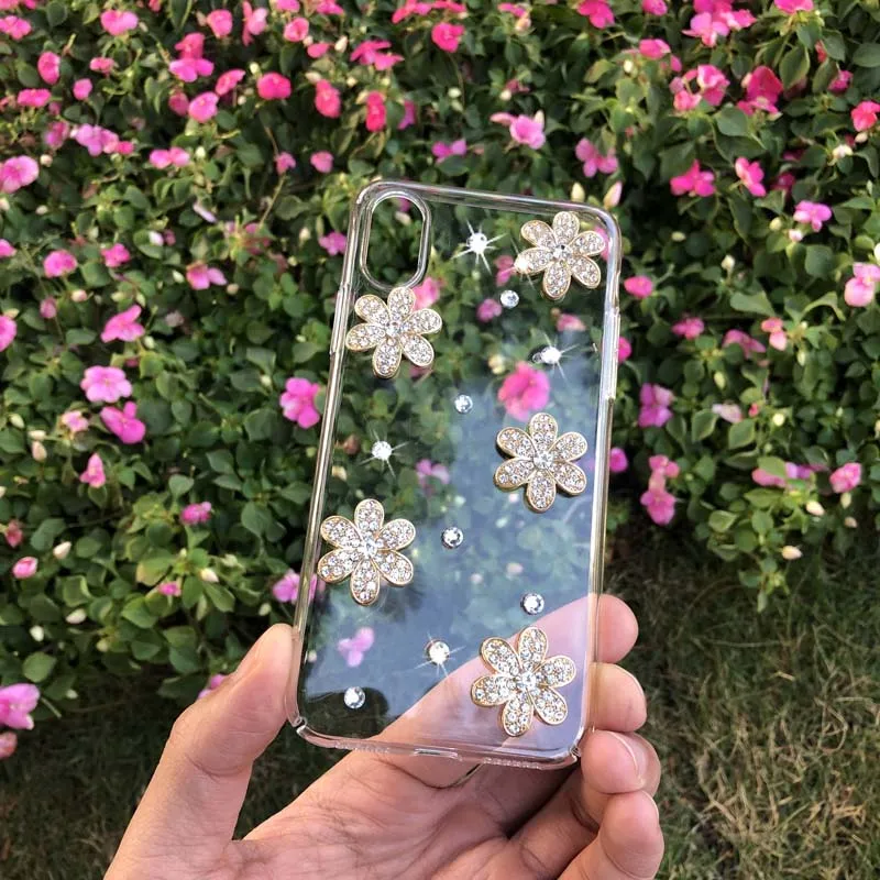 

For Samsung Galaxy S21 Case High Quality Transparent PC Bumper Cover For Samsung S21 Shiny Glitter Handmade Diamond Cases Coque