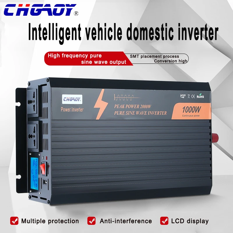 Инвертор мощности CHGAO1000W для грузовиков/домов на колесах 12 В постоянного тока до