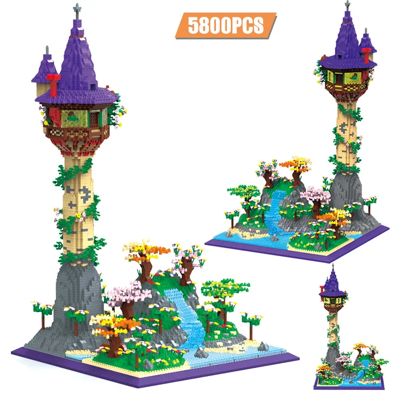 

5800 Pcs Mini Friends Watchtower Fairy Tales Movie Magic Castle Building Blocks DIY City Tower Houses Bricks Toys For Kids Gifts