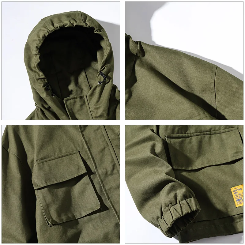 Куртка мужская демисезонная Повседневная однотонная 95% хлопок 5XL | Мужская одежда