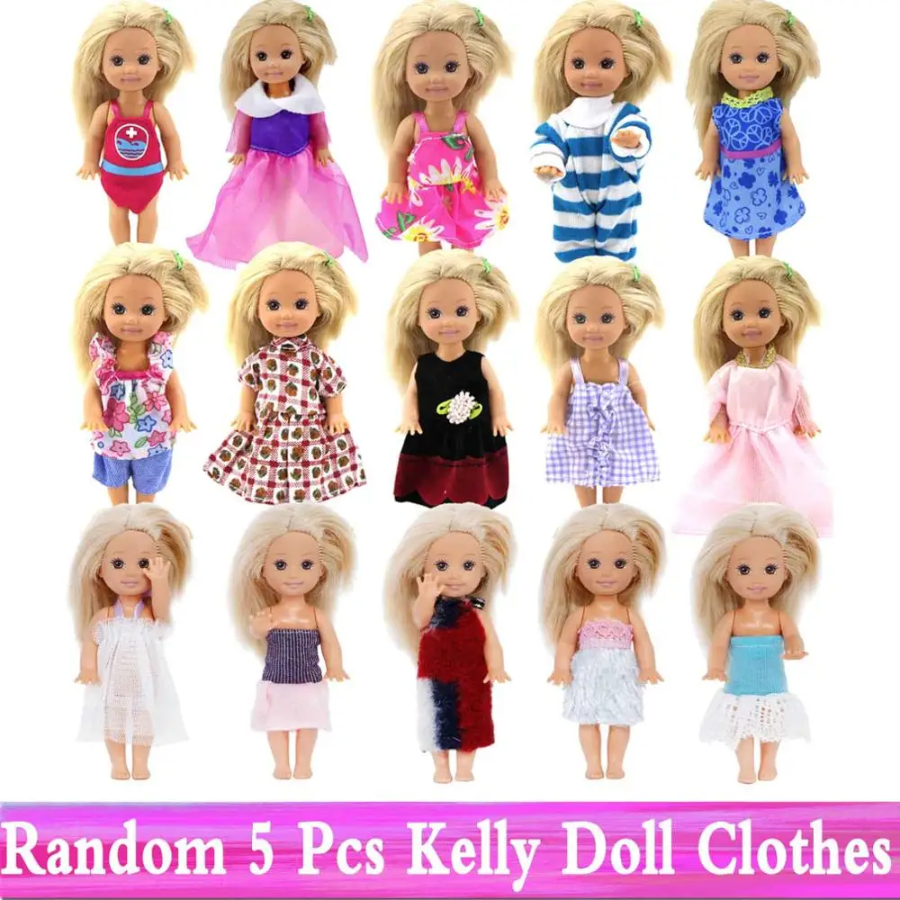 Only 5 Clothes Модная Смешанная кукла, аксессуары, двойная кровать, мебель, мини-качели, игровая игрушка для куклы Барби, Келли, кукла, игровой домик, детские игрушки, сделай сам - Цвет: Only 5 Clothes