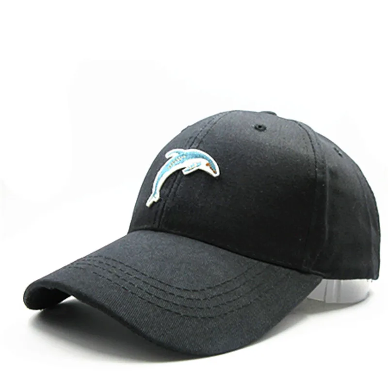 

2021 Dolphin Animal Embroidery Cotton Baseball Cap Hip-hop Cap Adjustable Snapback Hats for Men and Women 204