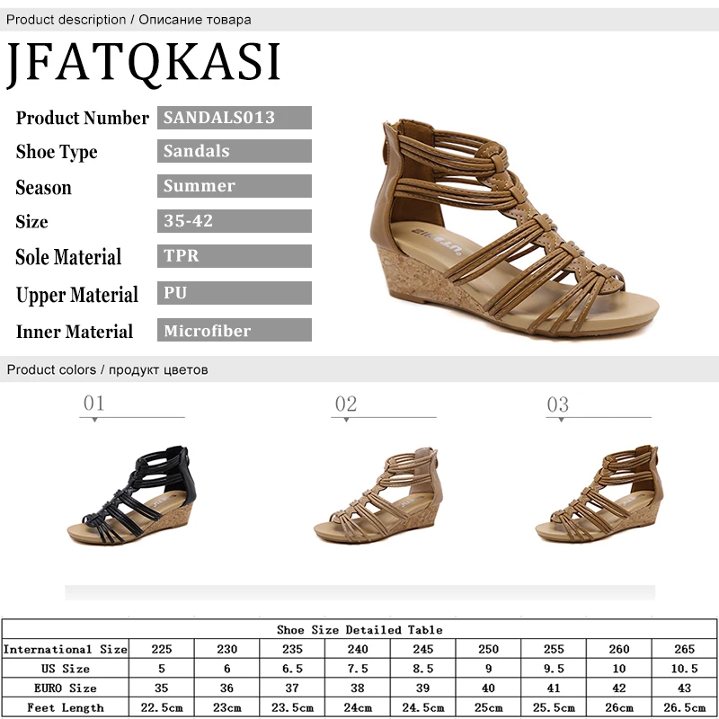 

Women Sandals Summer Wedge Leather Casual Shoes Woman Seaside Vacation Shoes Brand Beach Female Rome Sandals 2020 New Style