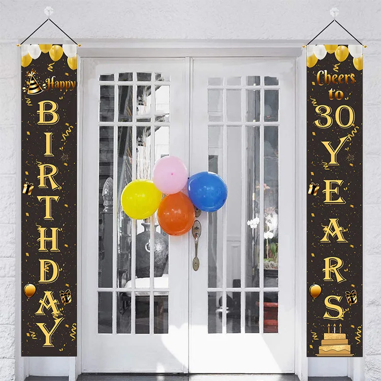 

Black Gold 30 Years Birthday Banner Balloon Meet 30th Ballon Cheer 30 Happy Birthday Party Decor Baloon Thirtieth Birthday Balon