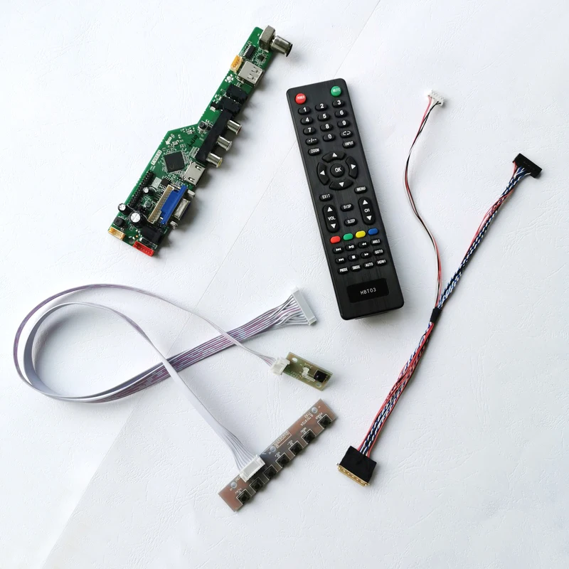 

Fit LTN140AT21/LTN140AT22 WLED Laptop Panel 40Pin LVDS 14" 1366*768 VGA+Audio+USB+RF+Remote Screen Controller Board DIY Kit