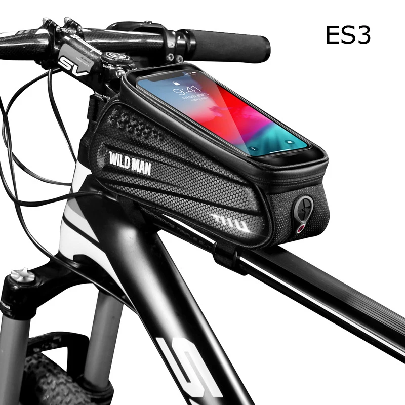 wild man bicycle bag cycling touch screen bag top front tube bag waterproof 6 5 phone case touchscreen bag bicycle accessories free global shipping