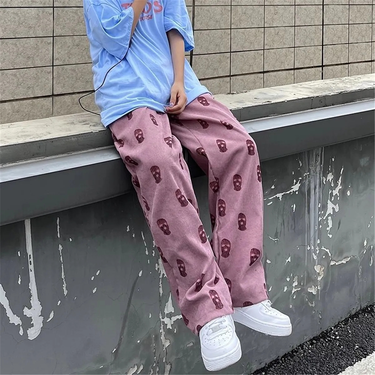 Брюки женские весенне-летние розовые в стиле хип-хоп брюки для бега | Женская