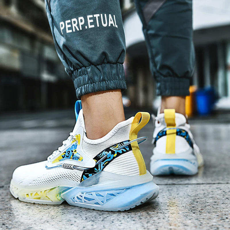 

Summer Comfort Sneakers Rubber Eva Popcorn Jelly Multicolor Sneakers Light Running Shoe for Men Mesh Breathable Larger Size