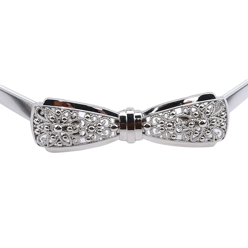 Металлические женские ремни на цепочке с бантом дизайнерские золотые серебряные