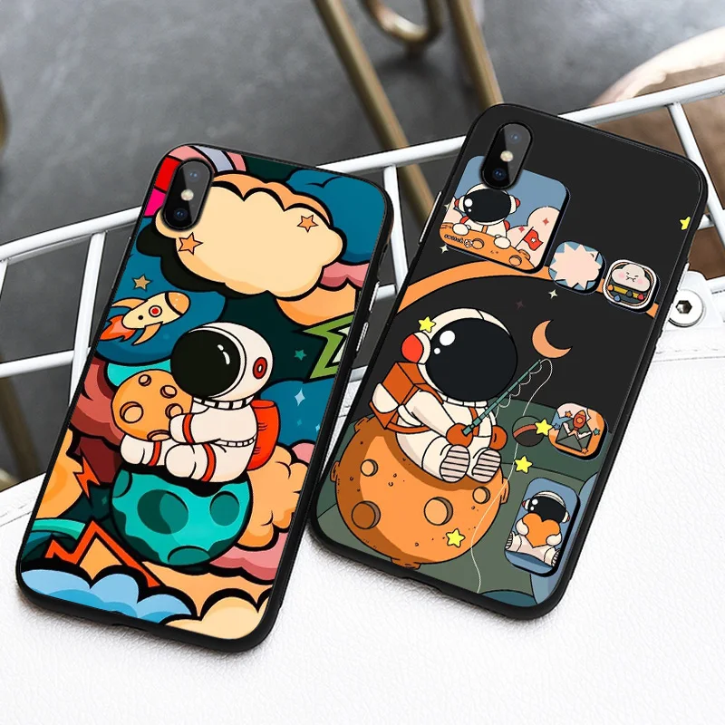

Lovely Astronaut Spaceman Cartoon Phone Case For Iphone 13 11 Pro Max 12 Mini XS Mobile Shell 7 8 Plus 5S 6 6S X XR SE 10 Cover
