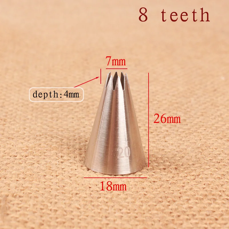 #20 OpenStar tip Shell Rosette Zigzag покрытие из нержавеющей стали трубопровод сопла насадки для