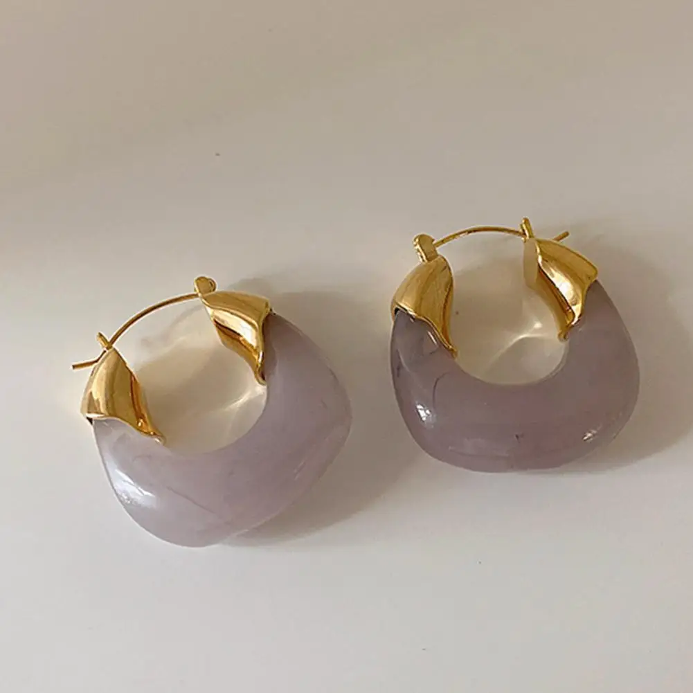 

Vintage 1 Pair Beautiful Classic Shiny Drop Earrings Glossy Dangle Earrings Eye-catching for Banquet