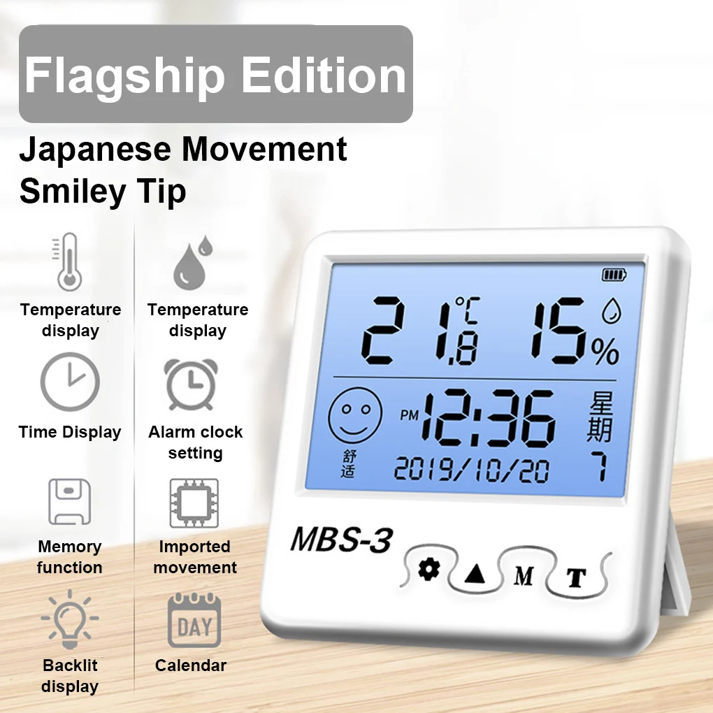 

Newest LCD Electronic Digital Temperature Humidity Meter Thermometer Hygrometer Indoor Outdoor Weather Station Clock