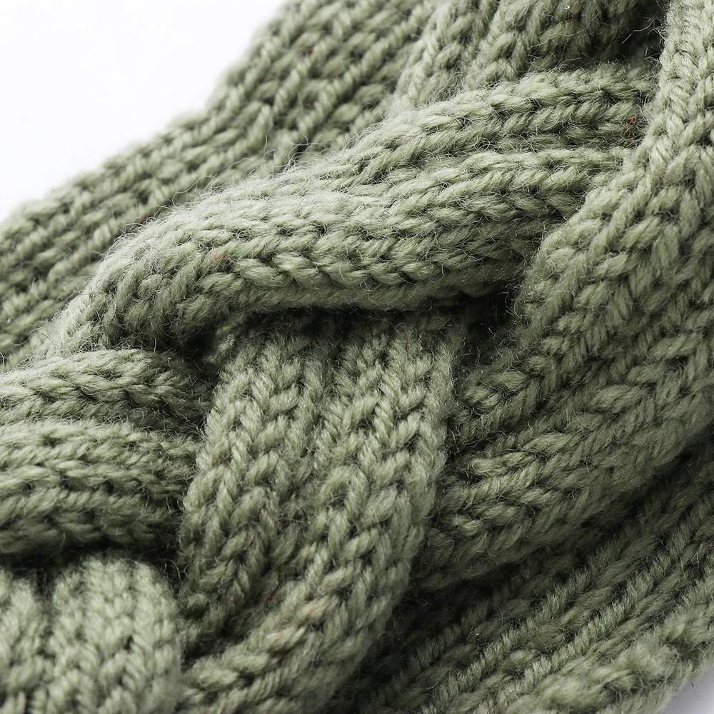 Зимняя популярная плетеная кабельная повязка на голову для женщин вязаная