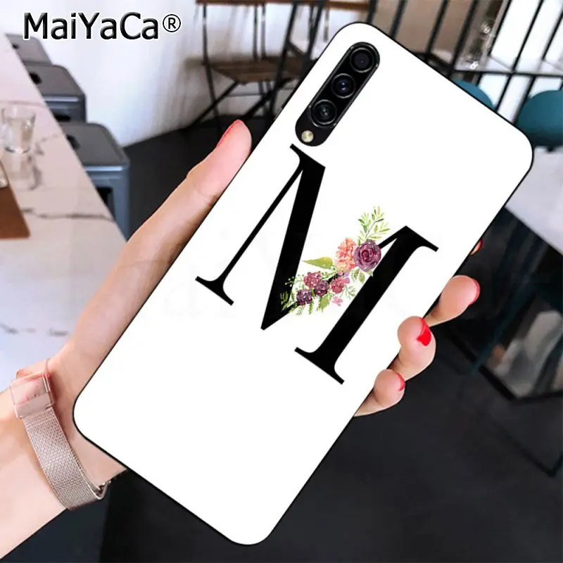 MaiYaCa A B C Цветы Счастливый номер и черная буква искусства красивый чехол для