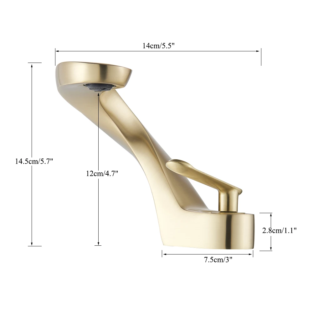 Хромированный Матовый кран для раковины с одним отверстием естественной