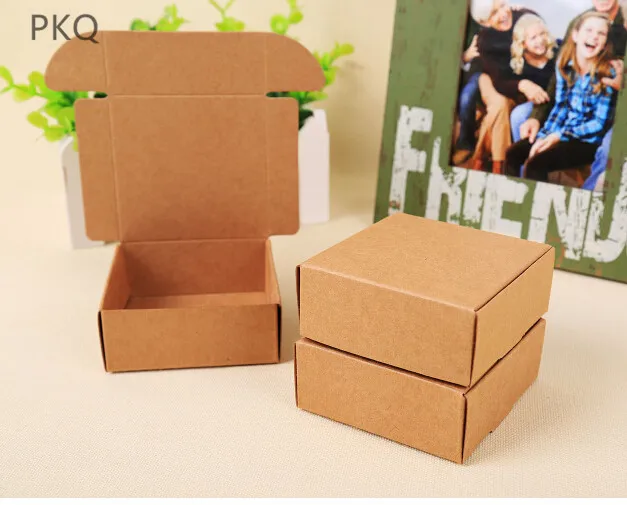 100 шт Горячая DIY коробка из крафт бумаги Подарочная для свадьбы дня рождения