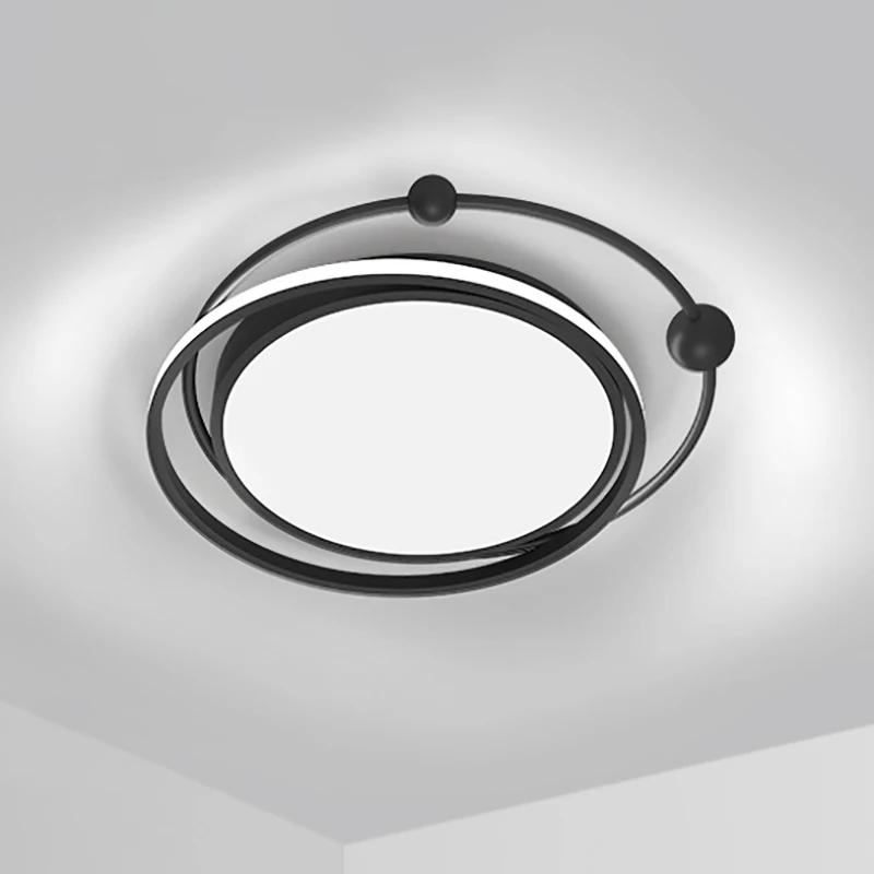 Светодиодный потолочный светильник для спальни современный черный круглый