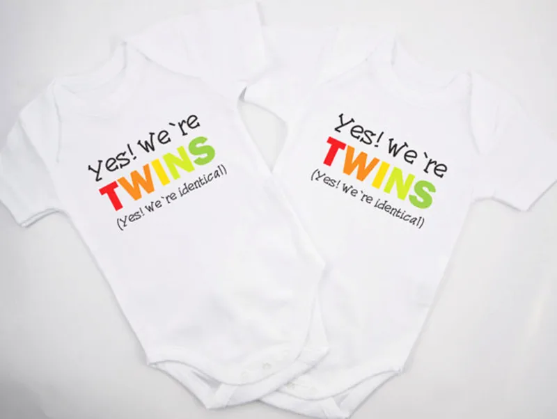 YSCULBUTO/комплекты для маленьких близнецов Yes We are Twins мы идентичные комплекты из 2