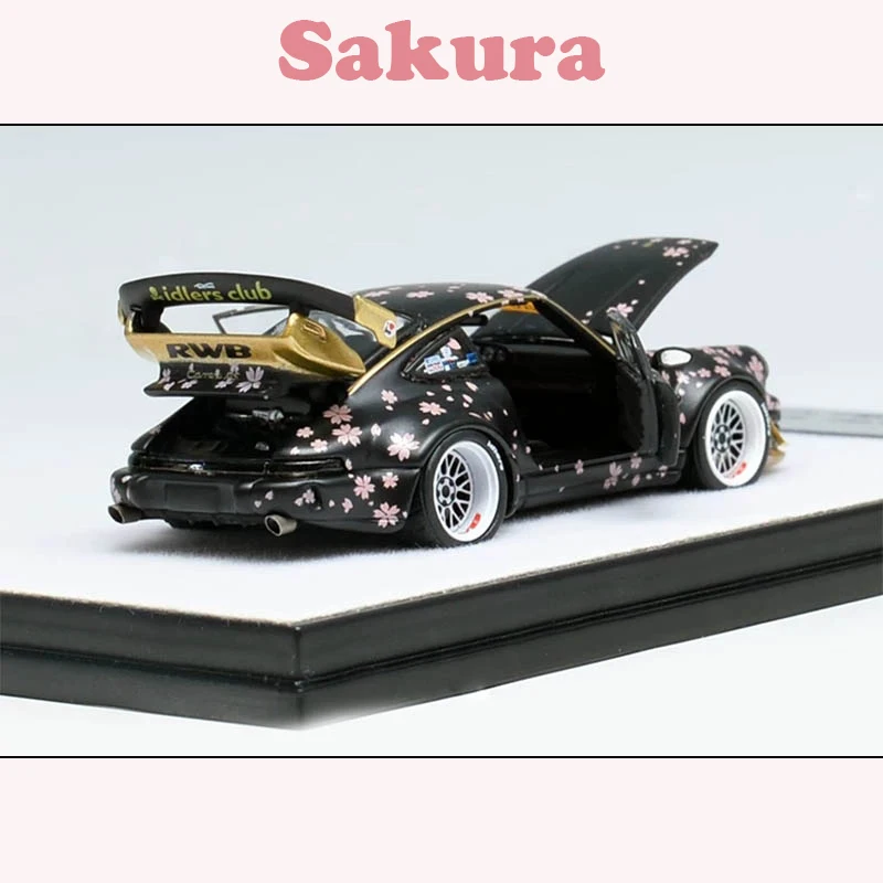 

Model Car 1/64 Pop Tosy PGM Proche 964 RWB Black Sakura Cherry Wide Body Refit Version Collection JDM
