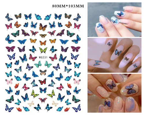 Красивая бабочка Фэнтези 3D наклейка для ногтей Наклейка украшение инструмент |