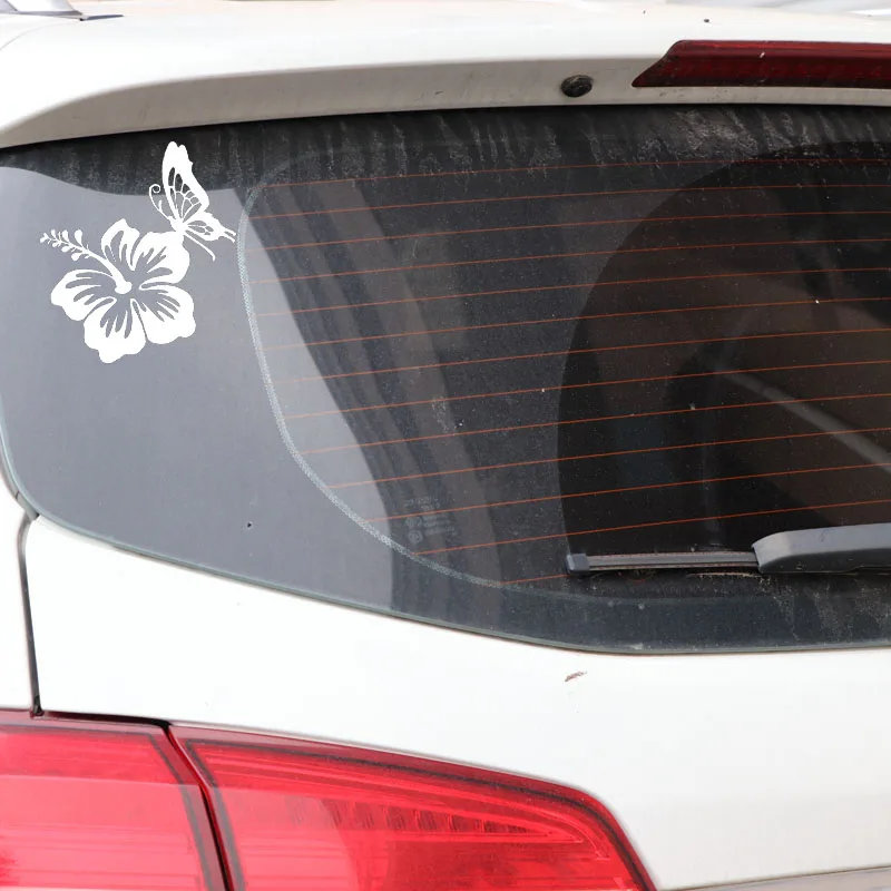Оригинальные автомобильные наклейки Volkrays гавайский гибискус цветок Бабочка