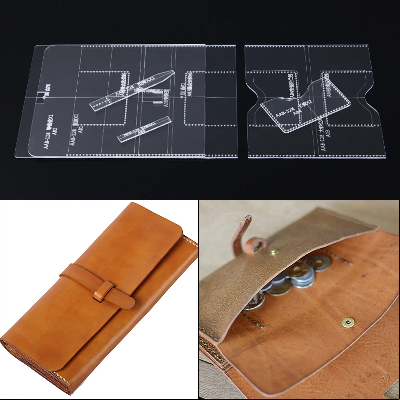 Кожа ремесло инструменты Длинный кошелек DIY кожа ручной работы ручной бумажник акриловый шаблон версия рисования