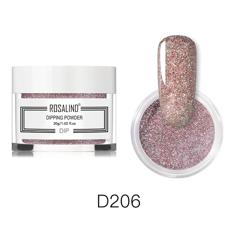 RND206 ROSALIND 30 г блестящая голографическая пудра для ногтей 24 цвета дизайн ногтей все для маникюра натуральный сухой без лампы - Цвет: RND206