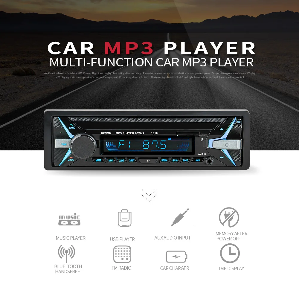 DOXINGYE 12 В Автомобильное стерео FM радио mp3 плеер автомобильное медиаплеер