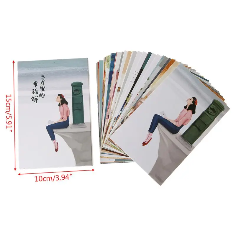

2021 New 30 Sheets Happyness Paintings Retro Vintage Postcard Christmas Gift Card Wish Poster Cards