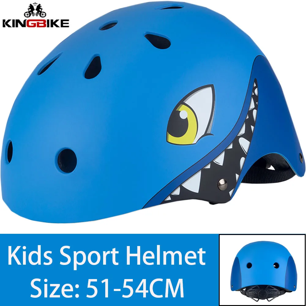 J-699-Blue KINGBIKE Детский велосипедный шлем, велосипедный шлем с полным лицом, Детский защитный шлем для верховой езды, скейтборда, шлем для катания на роликах, спортивный защитный шлем - Цвет: J-699-Blue
