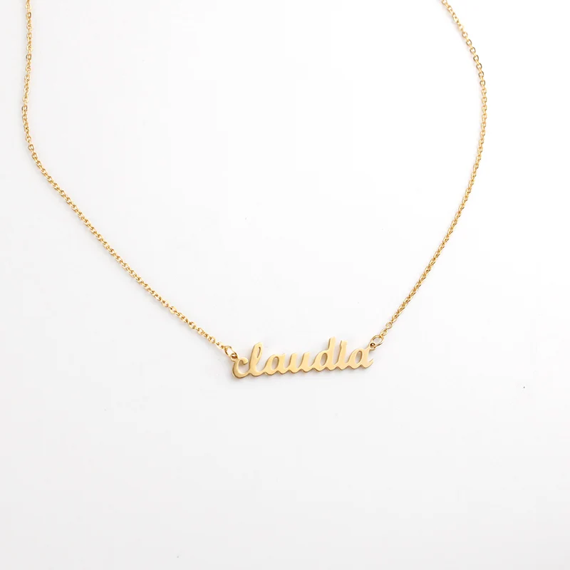 

claudia name necklace stainless steel 18K real gold necklace for womens