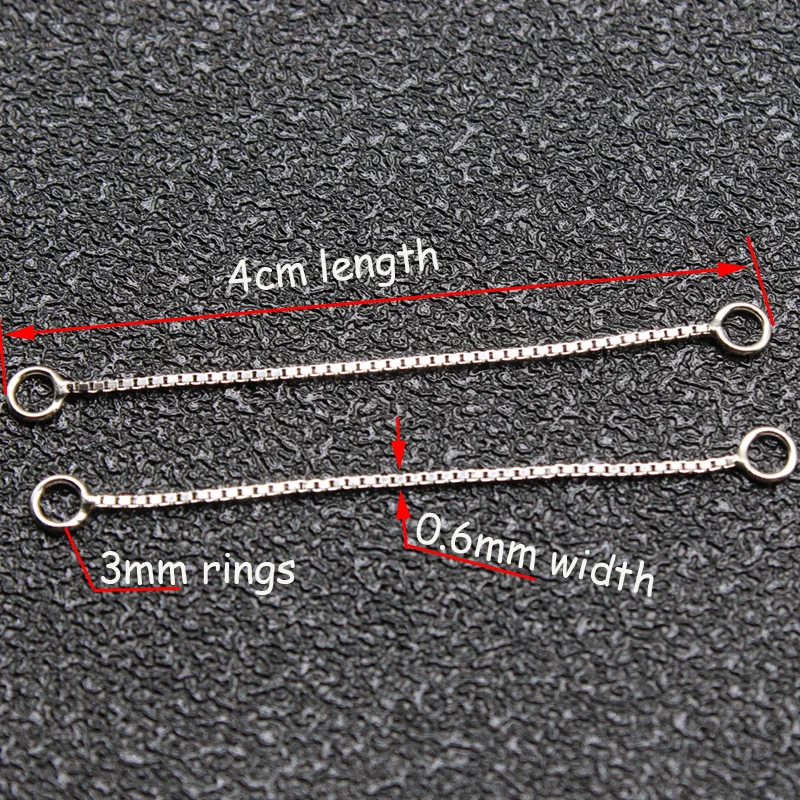 4pcs/lot 925 Sterling Silver Necklace Extension Chain for Bracelet Necklace Extended Tail Chains DIY Jewelry Accessories Z1289