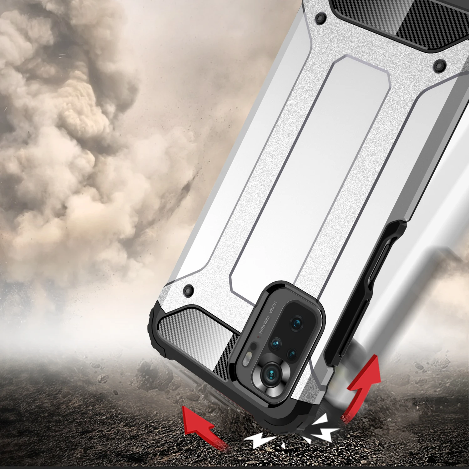 

Luxury Anti-fall Dustproof Shockproof Heavy Protection Two in one Rugged Armor Phone Case For Xiaomi Poco X3 Pro NFC Back Cover