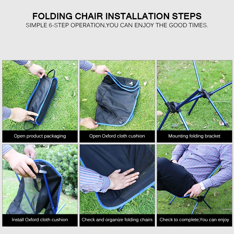Многофункциональный ультралегкий складной стул для путешествий сверхпрочный с