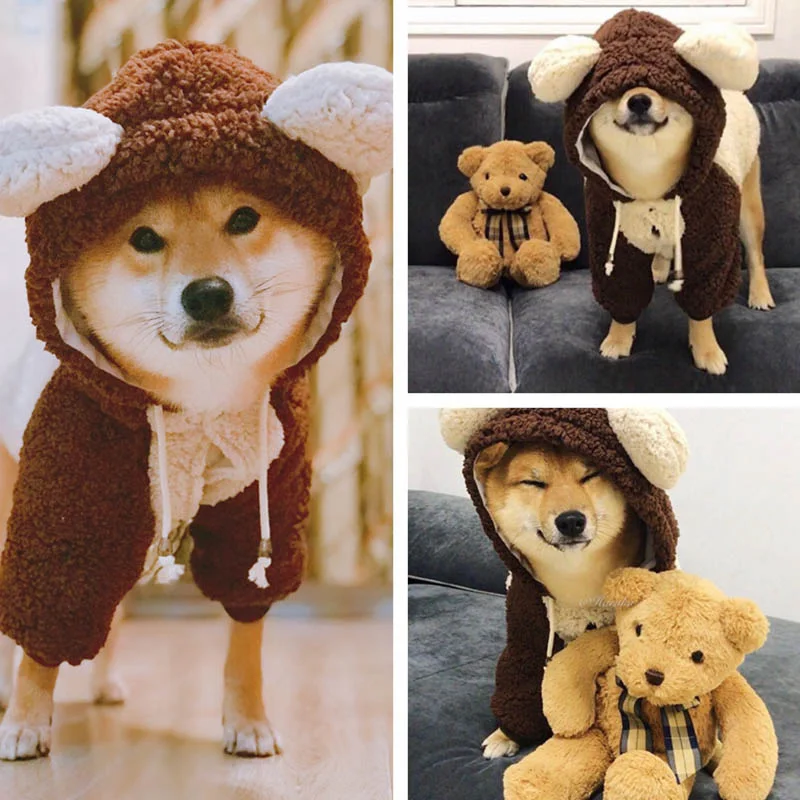 Осенне-зимняя теплая одежда для собак бульдог золотистый ретривер Акита куртка