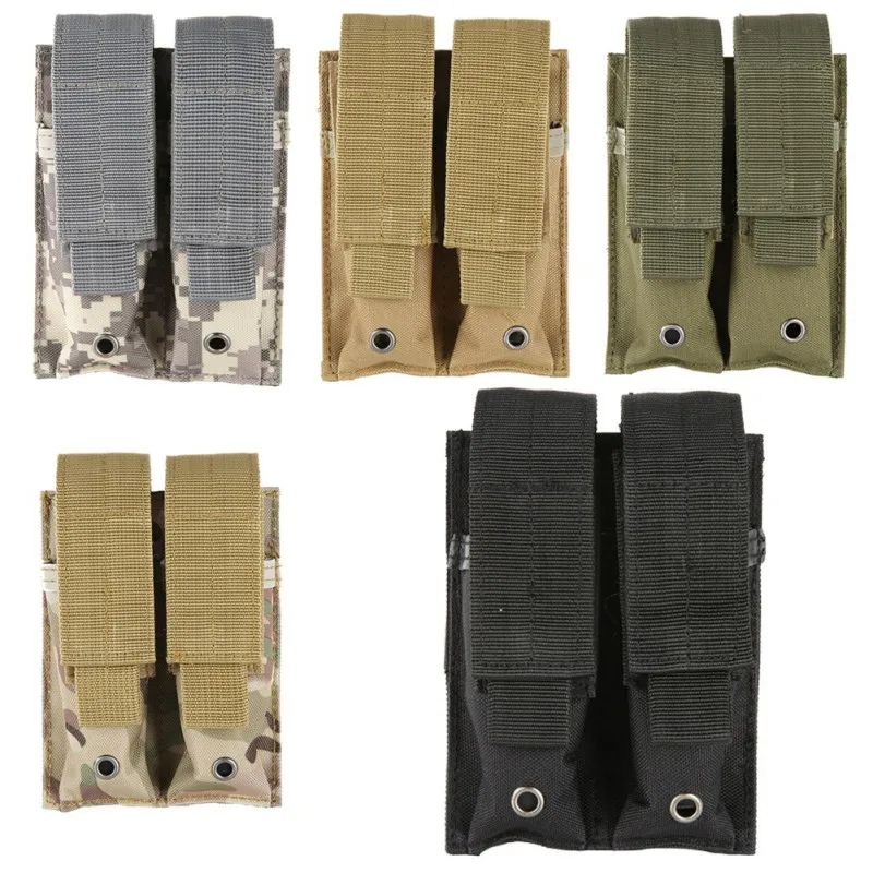 

Nylon 600D Molle Dual Double Pistol Riffle Mag Magazine Pouch Close Holster Bag For Outdoor Airsoft Combat Huntings