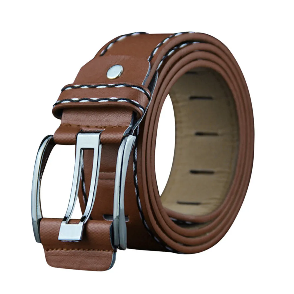 

Fashion Mens Leather Smooth Girdle Buckle Waistband Waistband Leisure Belt Strap Leisure Belt Strap Men's Belt Multi-colored