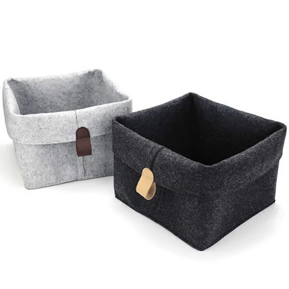 

Felt Storage Box Laundry Basket Foldable Toy Book Storage Basket Clothing Cosmetics Storage Basket Desk Top Jewelry Organizer