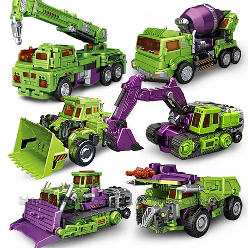 

6 IN 1 NBK KO Devastator Transformation Action Figure Toys Boy GT Engineering Excavator Crane Hook Combiner Model kid Adult Toy