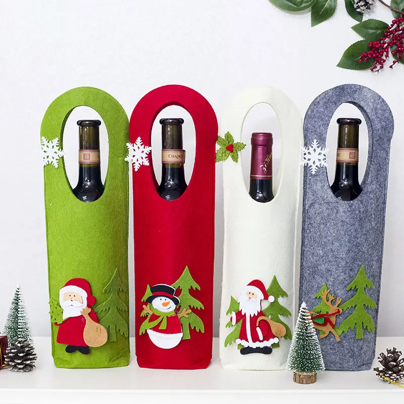 Год подарок Санта Клаус винная бутылка пылезащитный чехол Xmas Noel рождественские украшения для дома Navidad декор для обеденного стола