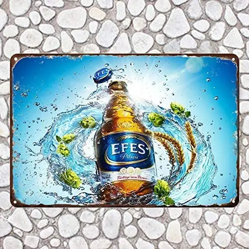 

Efes Pilsen Turkish Beer Turkey Metal Sign Aluminum Sign for Wall Plaque Poster Cafe Bar Pub Gift 8 X 12 INCH