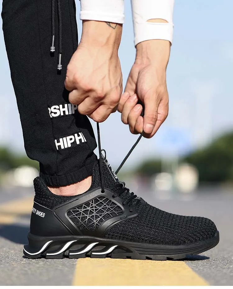 Wan Leigh Huw S/модные рабочие ботинки г. Мужские легкие дышащие защитные кроссовки со стальным носком Противоударная защитная обувь