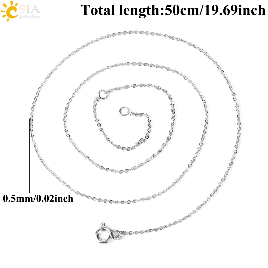

CSJA 0.5mm Thin Link Chains Necklaces for Women Rose Gold Silver Color Box Chain Necklace Jewelry Accessories Collier Femme S605