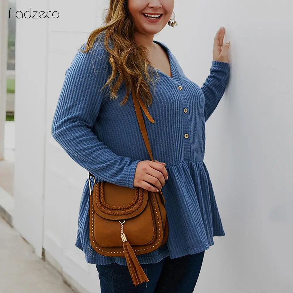 FADZECO новинка 2019 Женская мешковатая одежда футболка на осень и зиму размера плюс