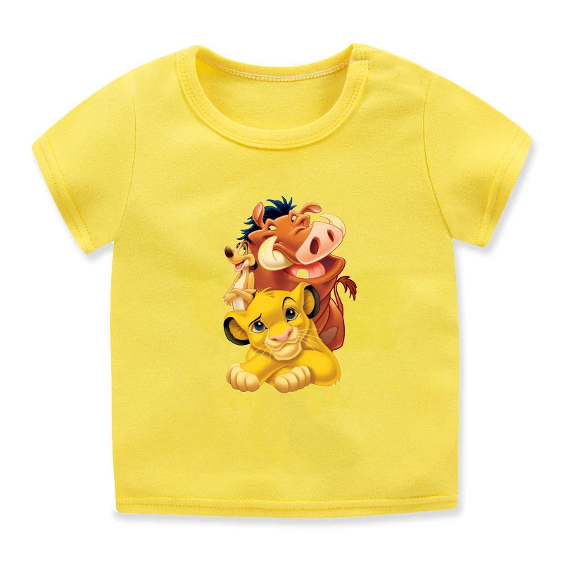 Новые футболки для маленьких мальчиков милые с графическим принтом льва летняя