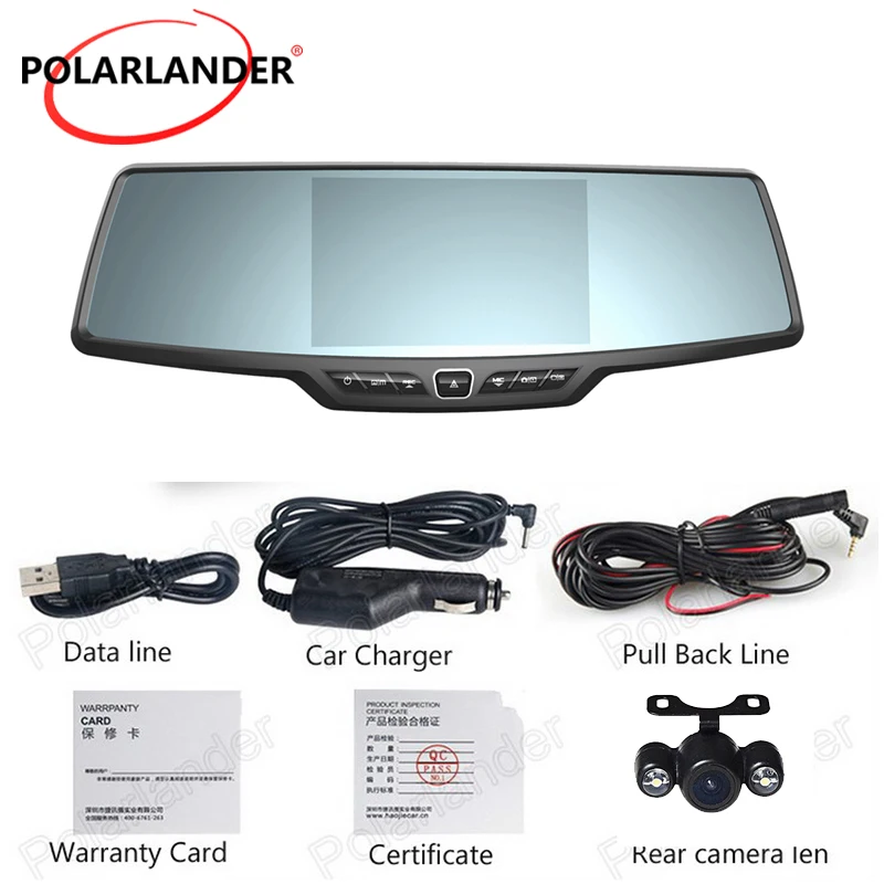 Автомобильный цифровой видеорегистратор 4 3 дюйма регистратор с двумя