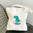 Тканевая сумка с динозавром, настраиваемый логотип, вместительные дизайнерские сумки, шоппер для женщин, шоппер, холщовая ткань 2021, летняя пляжная сумка для