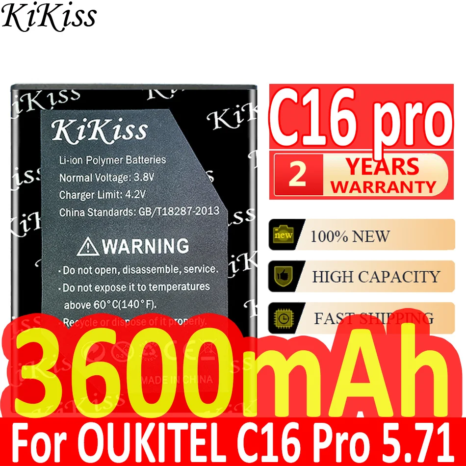 

3600mAh KiKiss Powerful Battery C16pro for OUKITEL S68/C16 Pro 5.71'' Android 9.0 19:9 MT6761P 3GB 32GB Smartphone